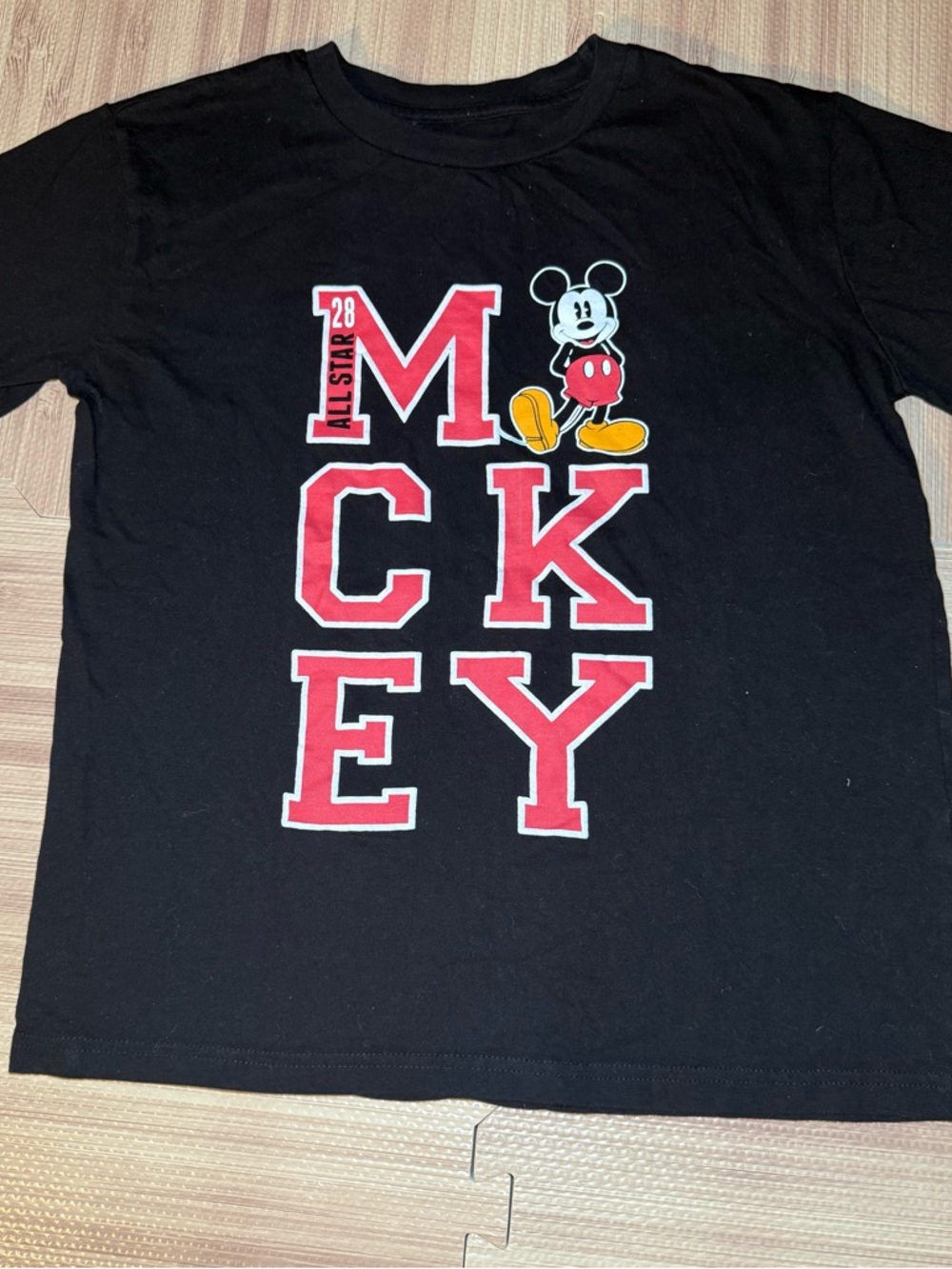 Disney Mickey Mouse Kids T-Shirt Black Graphic Tee Size 14-16